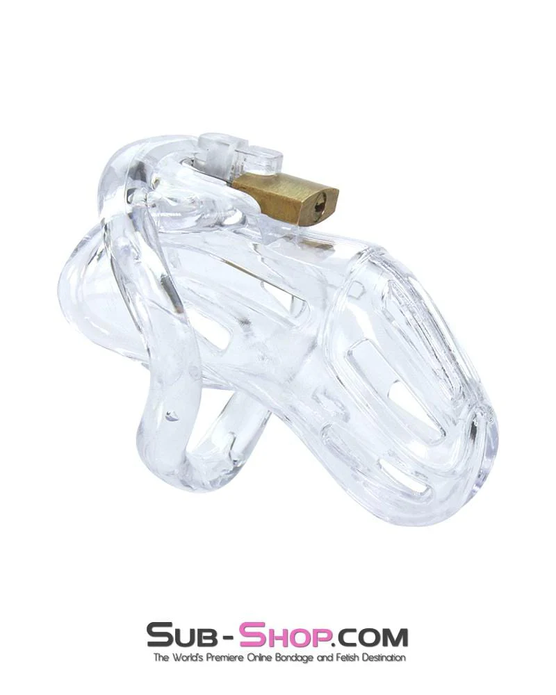 1506AR Jailhouse Cock Clear Locking Male Chastity Cage - Image 4