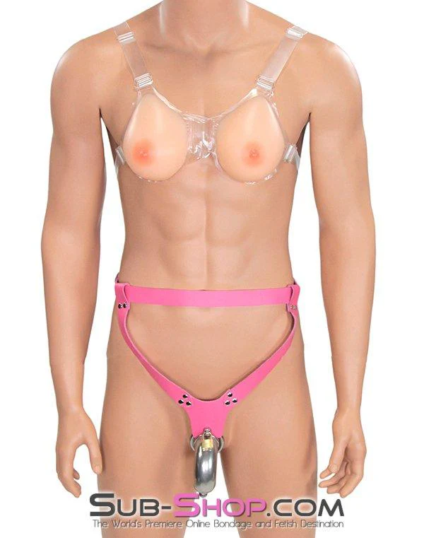 7180AE Just Like My Own Sissy Transformation B-Cup Real Feel Breasts with Nipples - Image 9