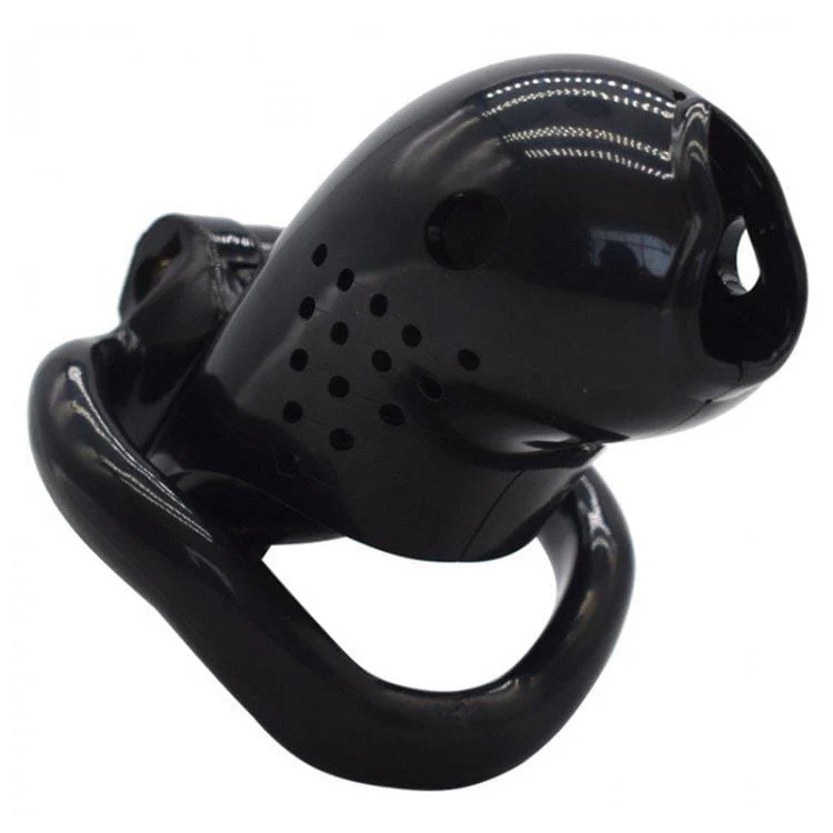 3732M Just the Tip Black Cock Tease High Security Chastity Cock Lock - Image 2