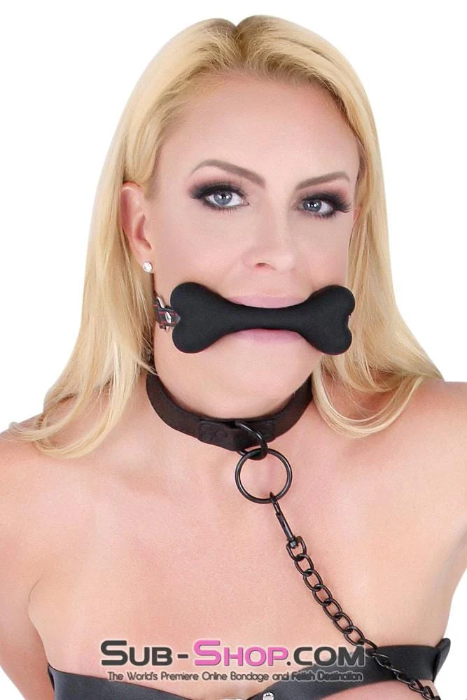 2963DL      <b>BOGO!</b> L’il Pup Small Black Silicone Puppy Play Bone Gag - Image 13