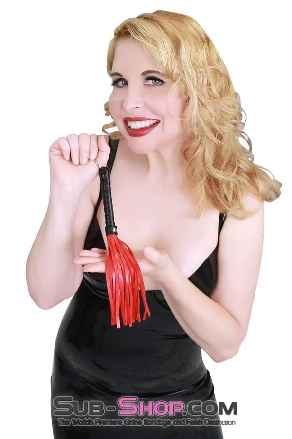 9031DL      L’il Red Whipper 12” Leatherette Bondage Whip - Image 14