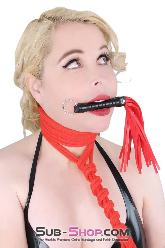 9031DL      L’il Red Whipper 12” Leatherette Bondage Whip - Image 7