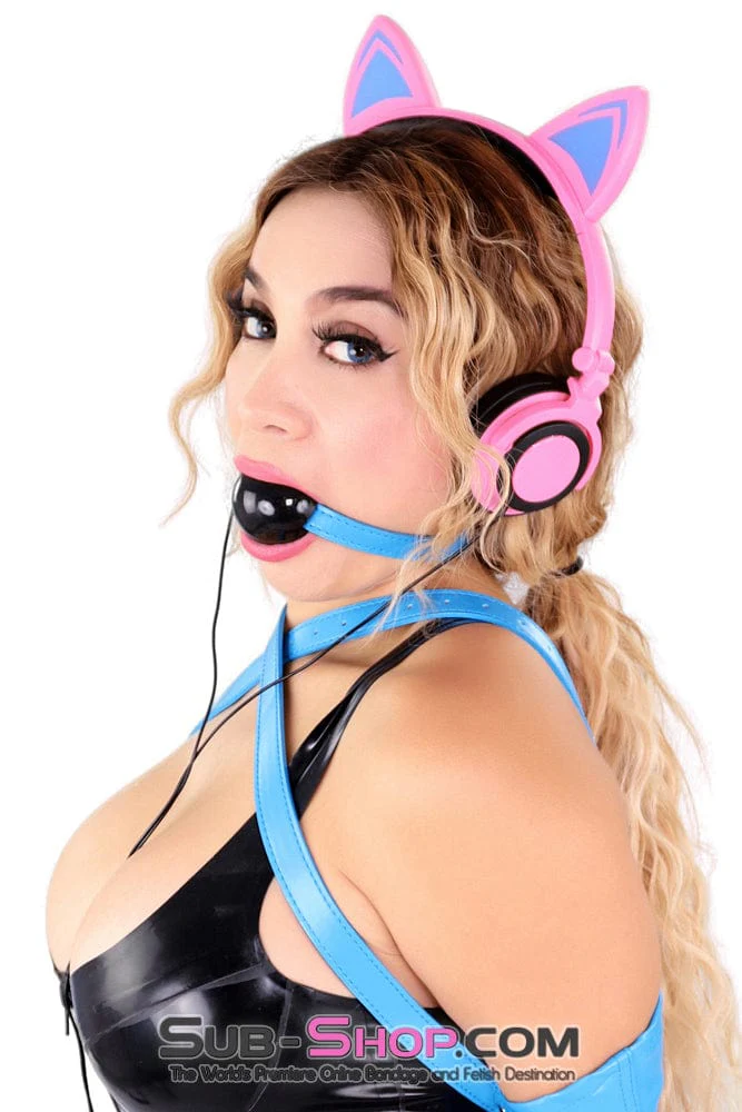 1617DL      Black Rubber Ballgag on Tantric Blue Strap - MEGA Deal - Image 4