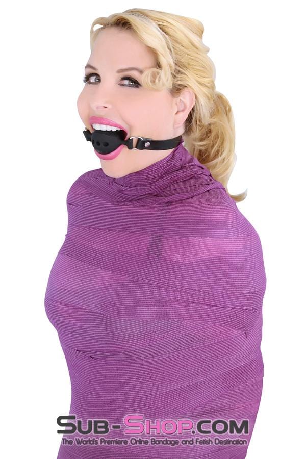 7364A      Large Black Silicone Ball Gag with Breather Holes - Image 20