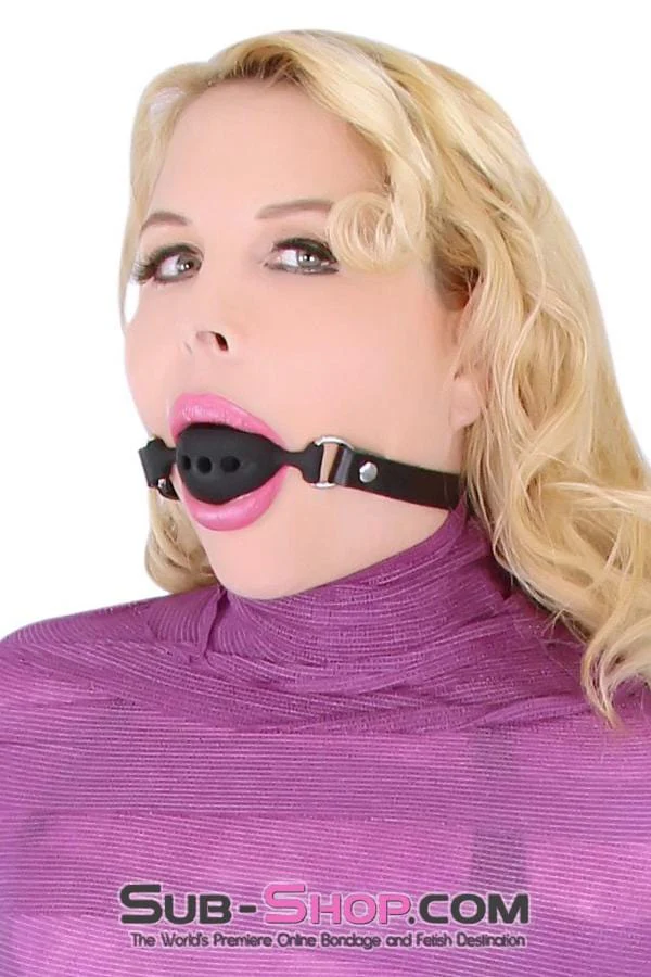 7364A      Large Black Silicone Ball Gag with Breather Holes - Image 25