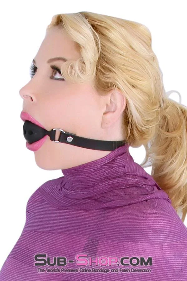 7364A      Large Black Silicone Ball Gag with Breather Holes - Image 27