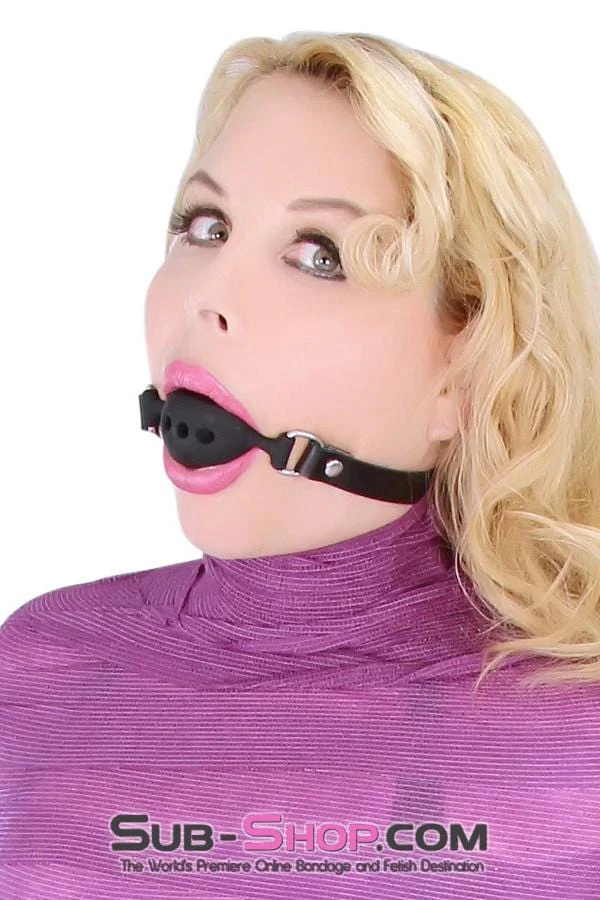 7364A      Large Black Silicone Ball Gag with Breather Holes - Image 29