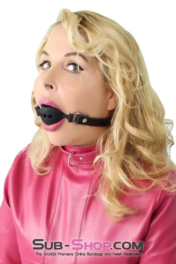 7364A      Large Black Silicone Ball Gag with Breather Holes - Image 9