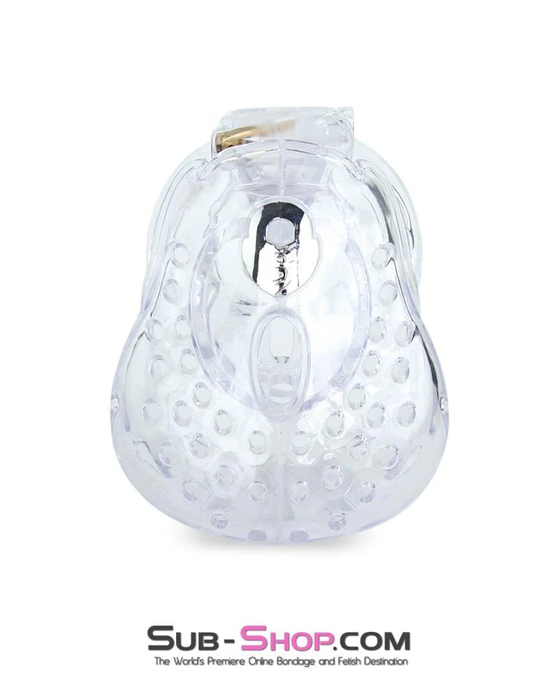 6964AE Large Dungeon Cage Clear High Security Full Coverage Male Chastity Device - Image 2