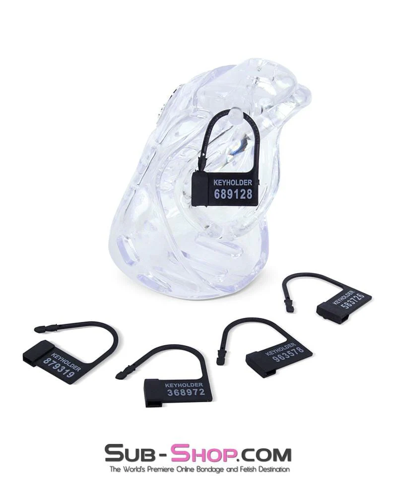 6964AE Large Dungeon Cage Clear High Security Full Coverage Male Chastity Device - Image 5