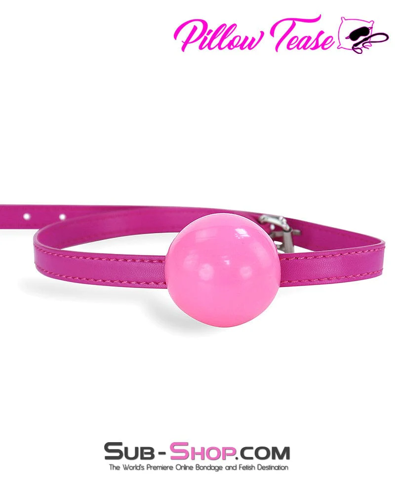 6889DL     Pink Rubber Ballgag on Hot Pink Strap - Image 2