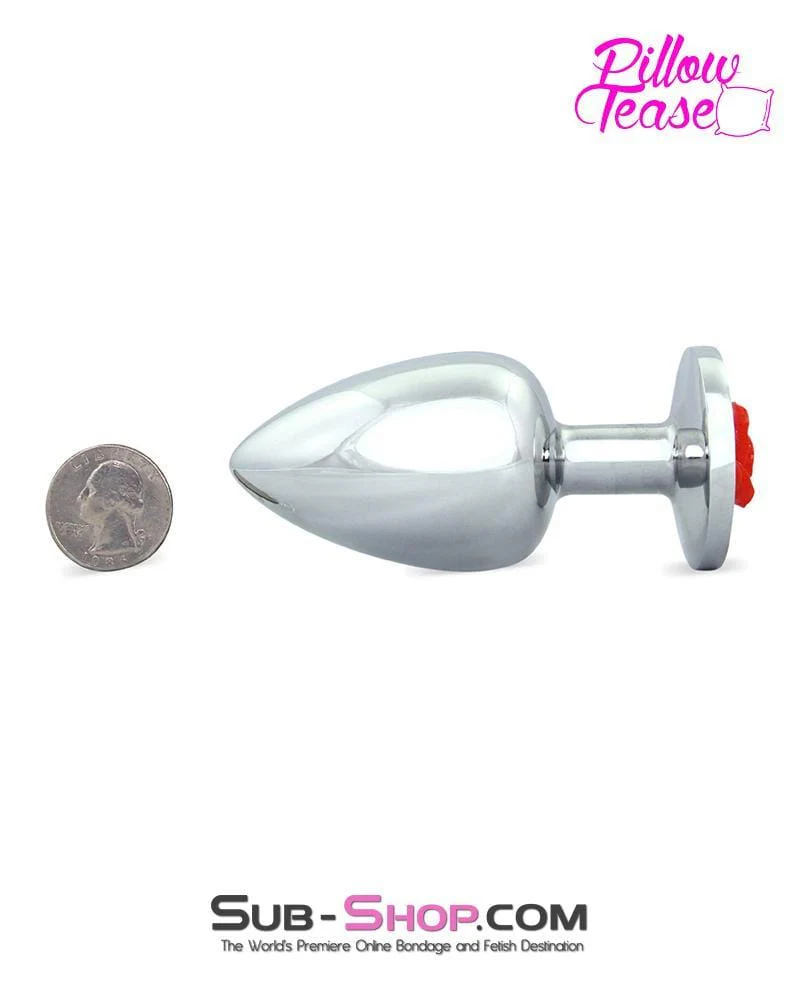 0493E Large Red Rose Base Chrome Anal Plug - MEGA Deal - Image 8
