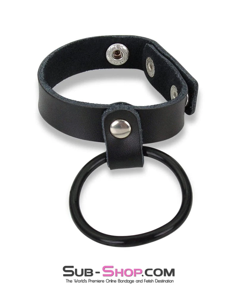7273M Leather Cock Strap with Rubber Ring Erection Enhancer - LAST CHANCE - Final Closeout!