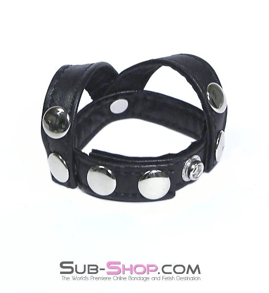 8853HS      Leather Y-Style Cock & Ball Separator Strap - Image 2