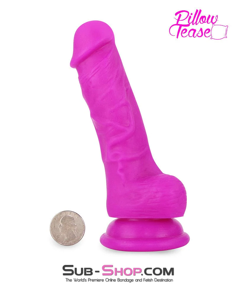 7207M      Liquid Colors Silicone Pleasure Dildo - Rose 6" - Image 8