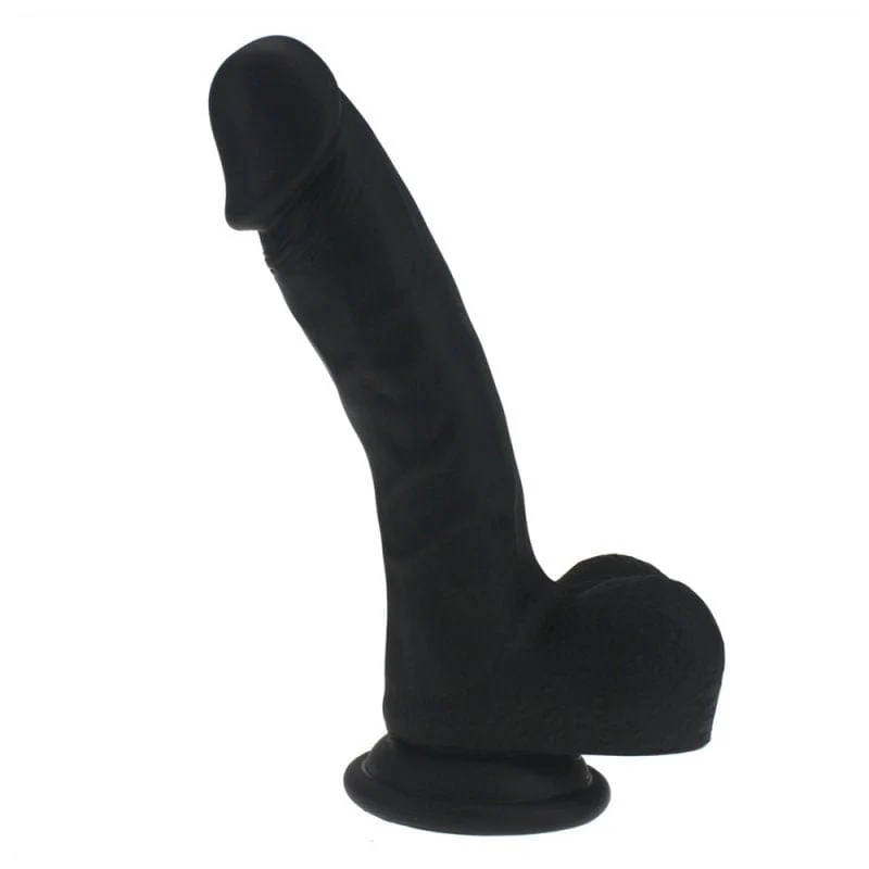 9865M      Liquid Silicone Colours Dildo Pleasure – Black 7.5"