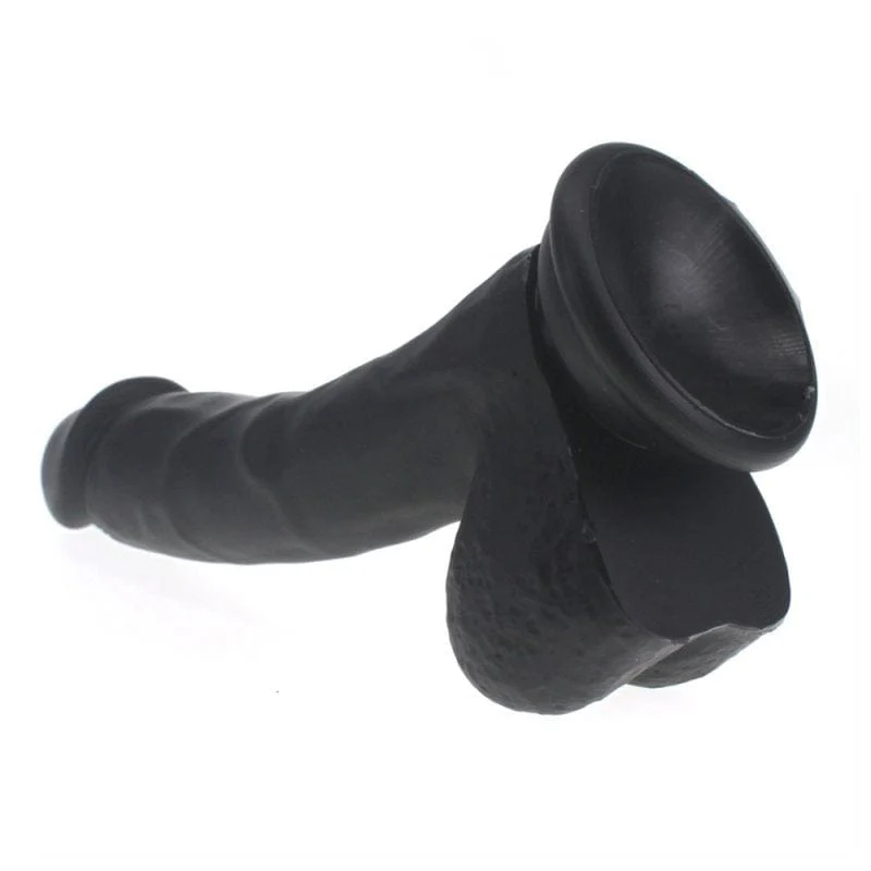 9865M      Liquid Silicone Colours Dildo Pleasure – Black 7.5" - Image 2