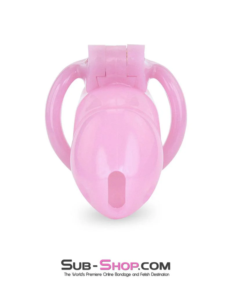 3744AE Little Sissy Bitch Short High Security Keyed Tumbler Locking Male Chastity with 4 Base Cock Ring Sizes - MEGA Deal - Image 5