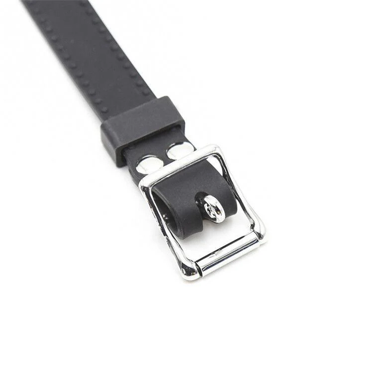 0806M   Locking 2” Wide Black Silicone Comfort Ring Gag - Image 15