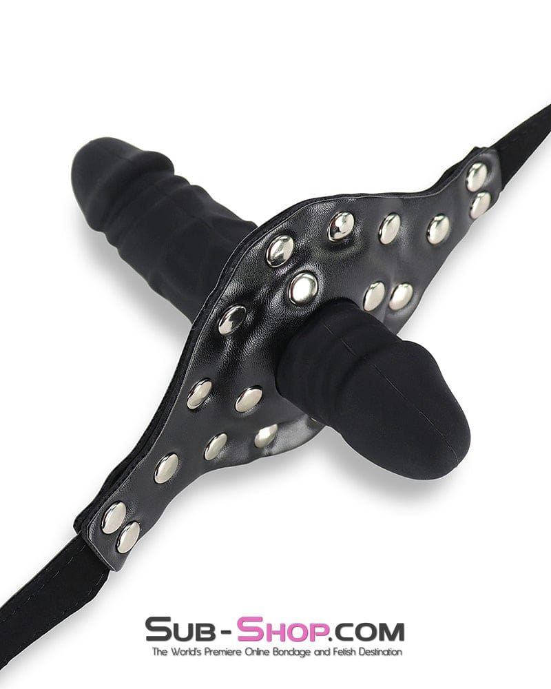 7196AE Locking Double Penis Gag with Dildo Extension - Image 6