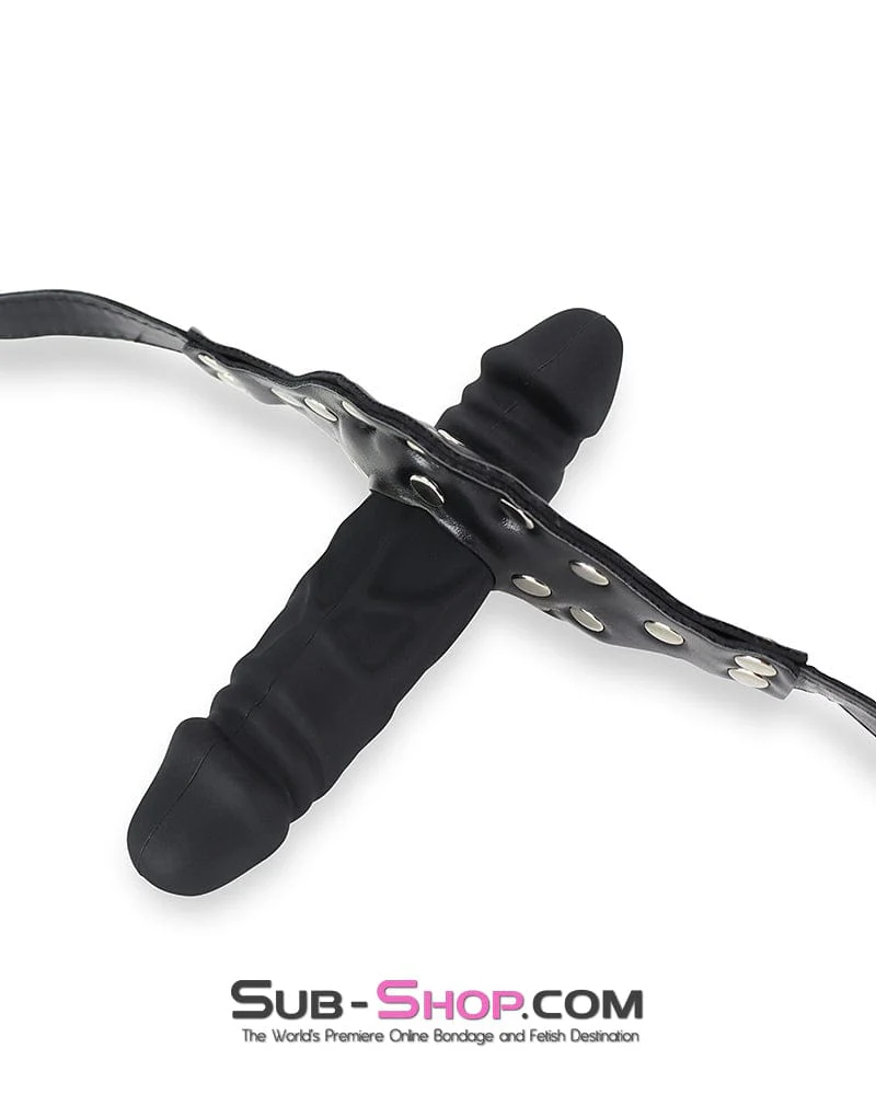 7196AE Locking Double Penis Gag with Dildo Extension - Image 17