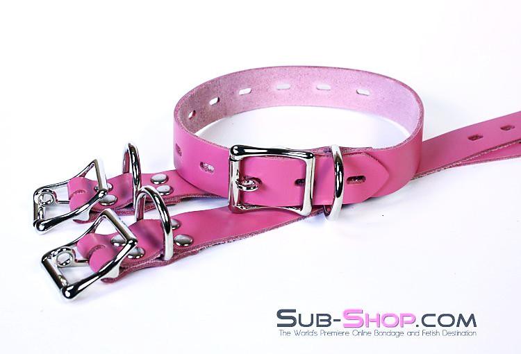 4787A-SIS Locking Feminization Sissy Chastity Pretty Pink Sissy Leather Bondage Straps - 4 Sizes! - Image 5
