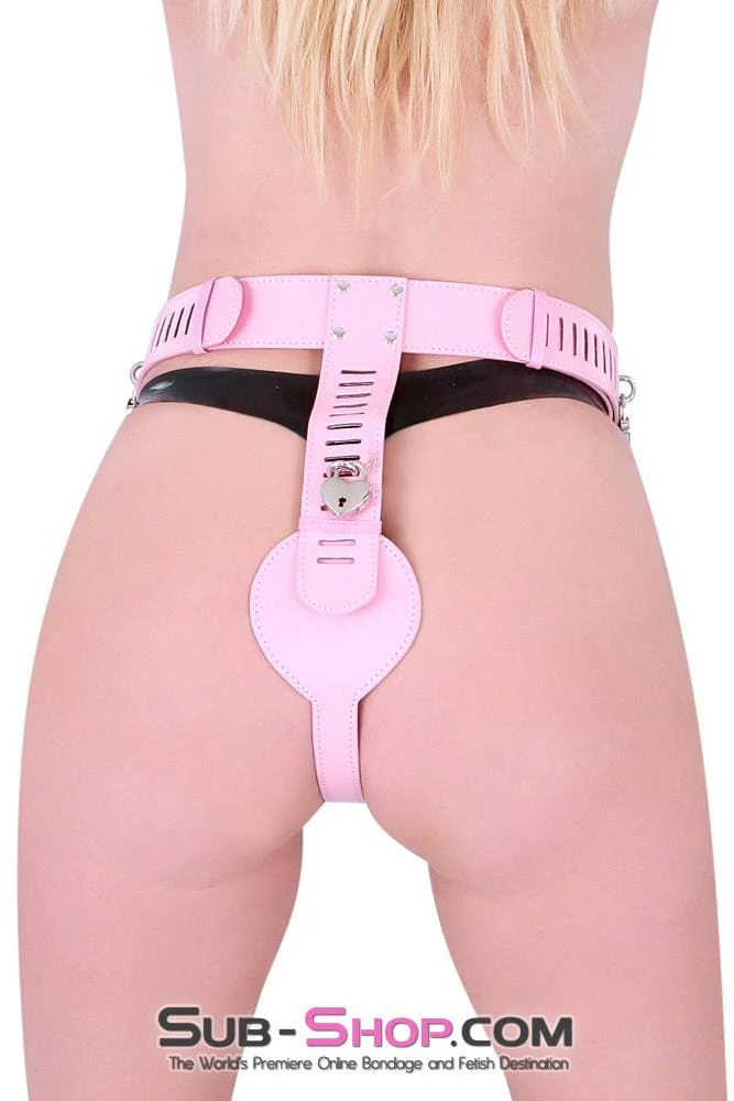 0902RS Locking Princess Pink Female Chastity Belt - Image 6