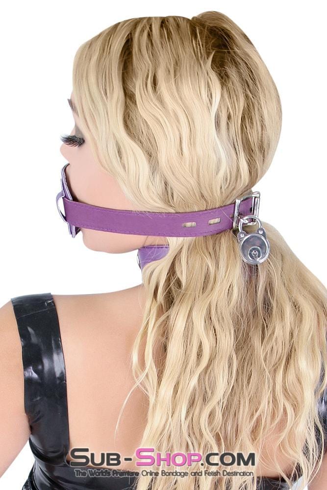 7047MQ-SIS Locking Purple Seduction Blowjob Trainer 2" Sissy Boi Penis Sissy Submissive Gag