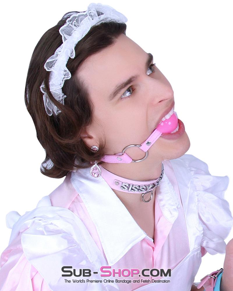 0533MQ-SIS Locking Sissy Slave Princess BDSM Mistress for Hire Pink Ball Gag - Image 4