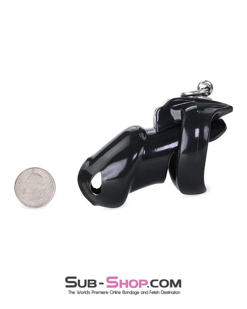 6893M Long Black Cock Cage with Lead Ring and Medium Cock Cuff Ring - Image 10