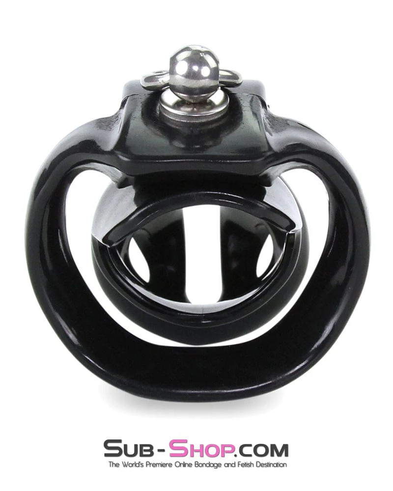 6893M Long Black Cock Cage with Lead Ring and Medium Cock Cuff Ring - Image 6