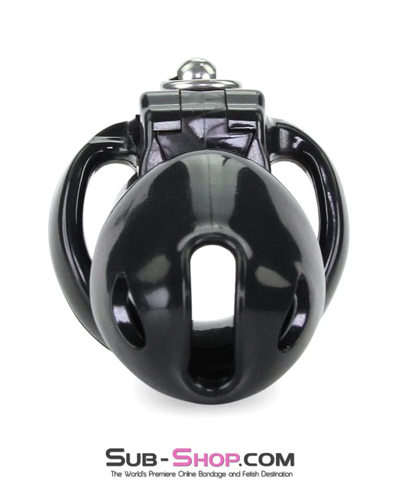 6893M Long Black Cock Cage with Lead Ring and Medium Cock Cuff Ring - Image 7