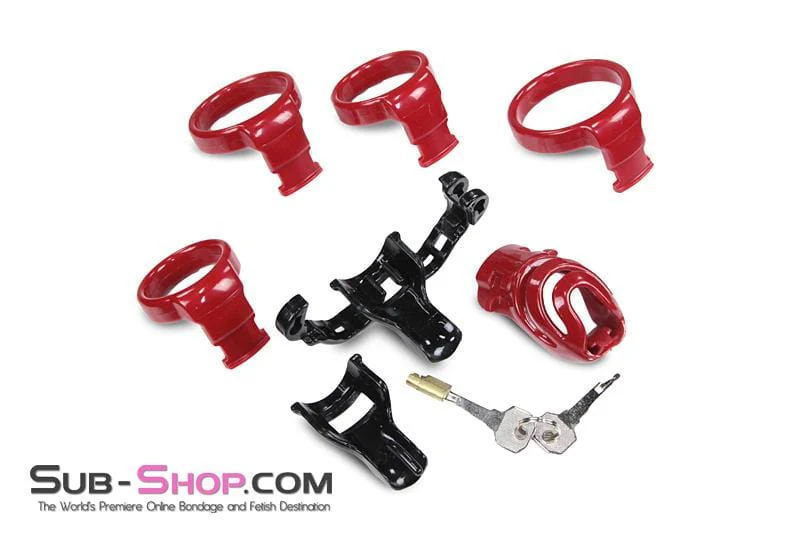 9059AE Long Knight High Security Hinged Locking Male Chastity Device - Image 14