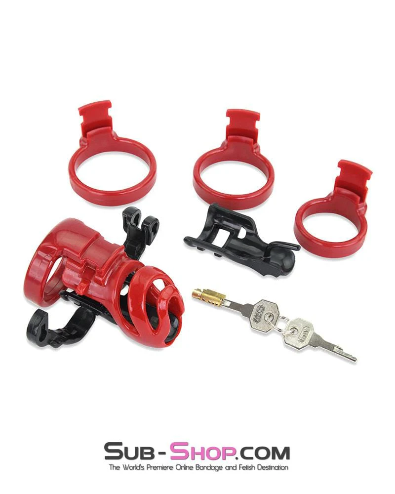9059AE Long Knight High Security Hinged Locking Male Chastity Device - Image 15