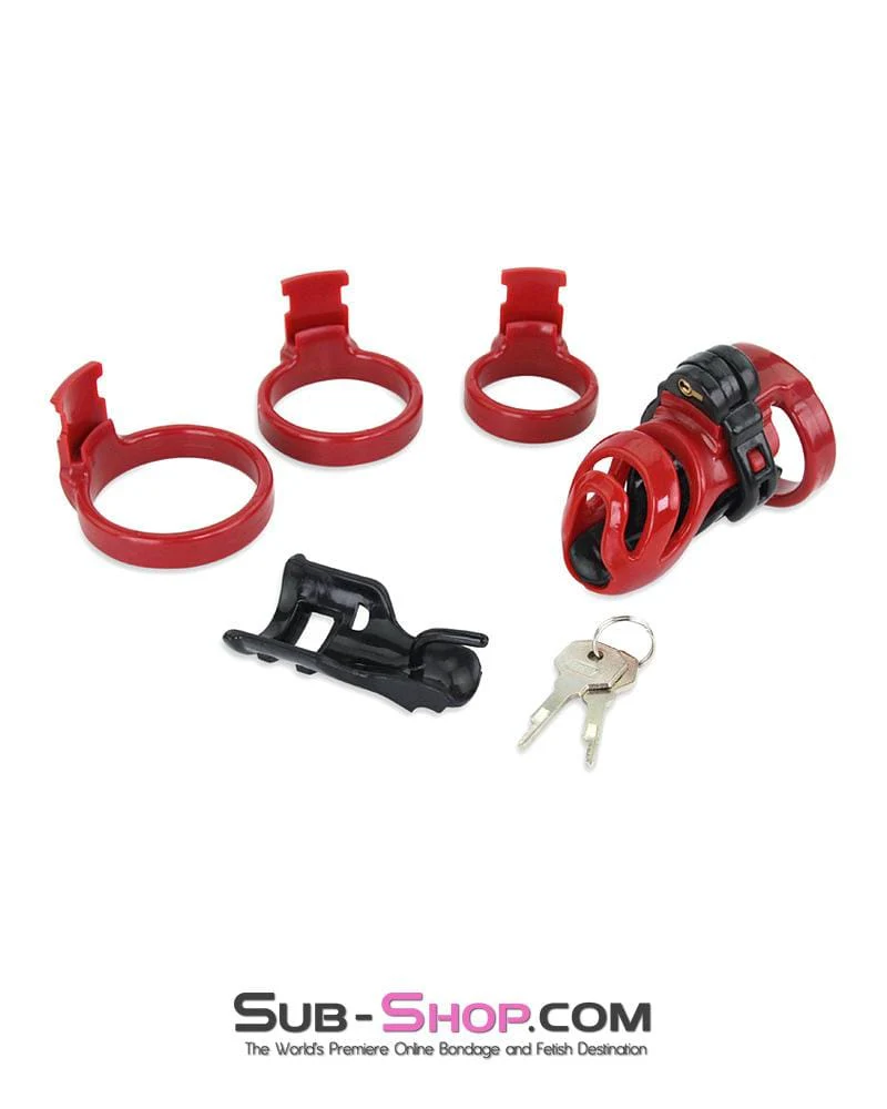 9059AE Long Knight High Security Hinged Locking Male Chastity Device - Image 17