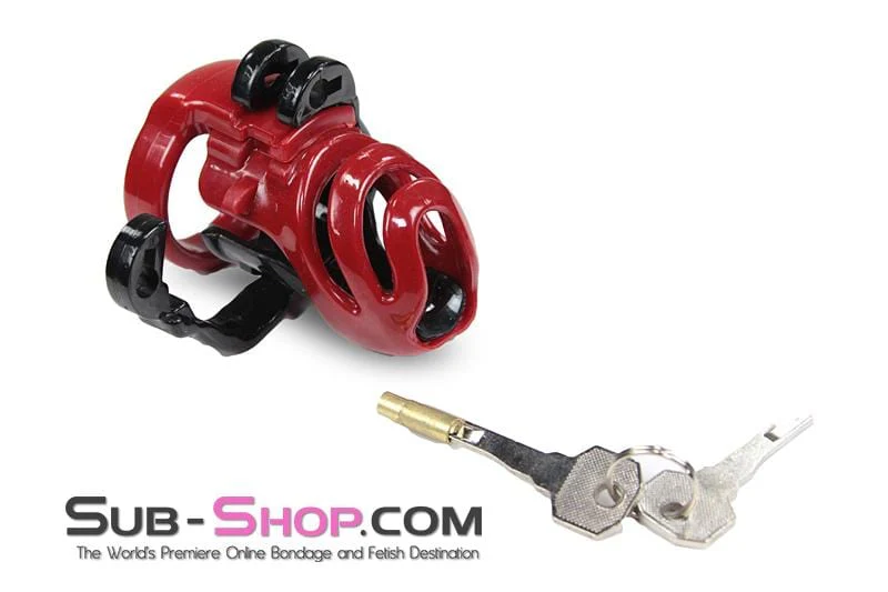 9059AE Long Knight High Security Hinged Locking Male Chastity Device - Image 9