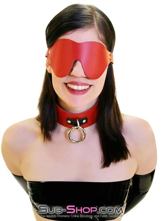 1452A Lust In The Dark Red Leather Blindfold - Image 3