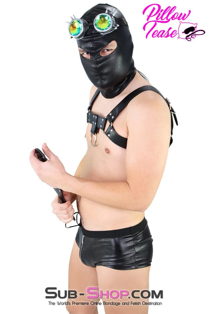 0389DL Man's Bondage Chest Harness with Front Lead Ring - Image 11