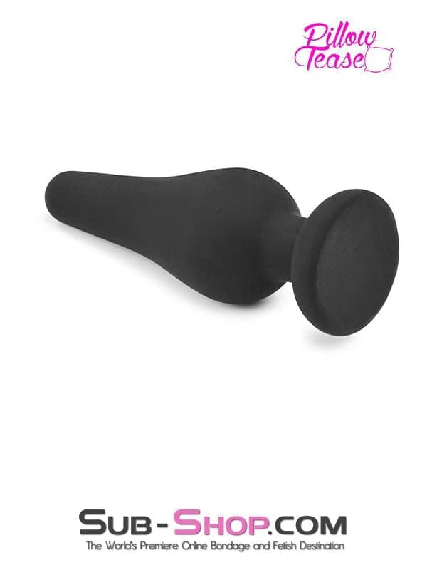 2357M      Medium Black Silicone Flare Anal Plug - Image 3