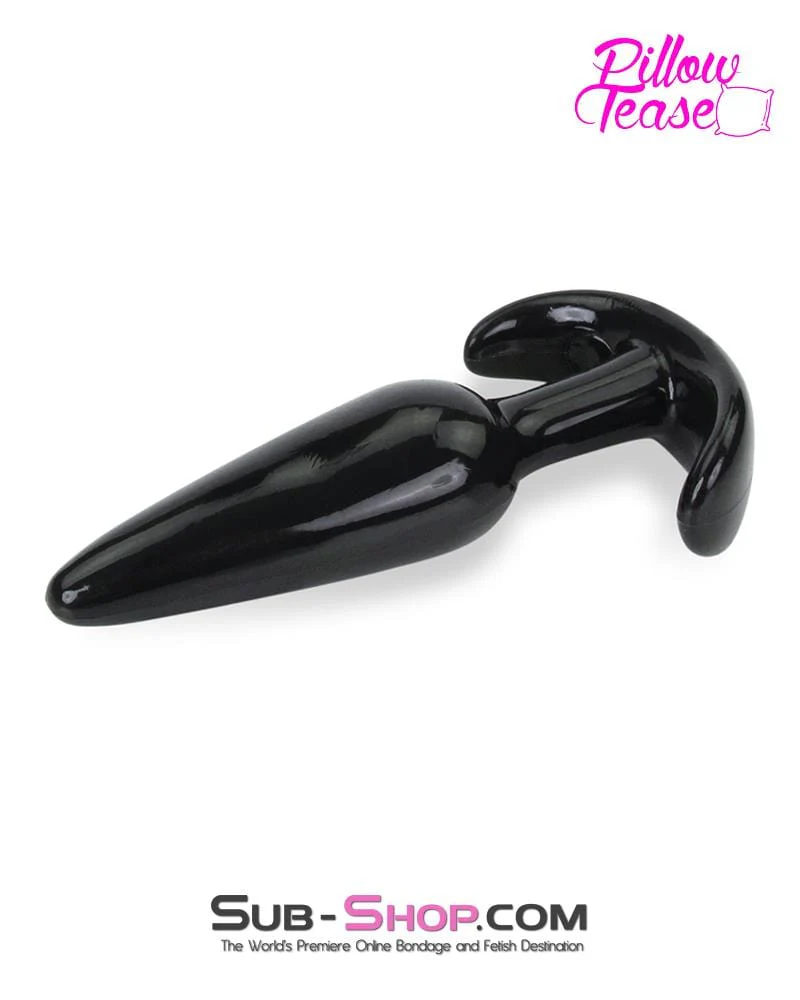 0350E Medium Black Slim Jelly Anal Plug - Image 2