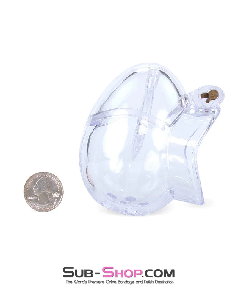 0741M Medium Egg Cock and Balls Chastity Cage with Spiked Anti Pull Off Ball Torture Ring - Image 4
