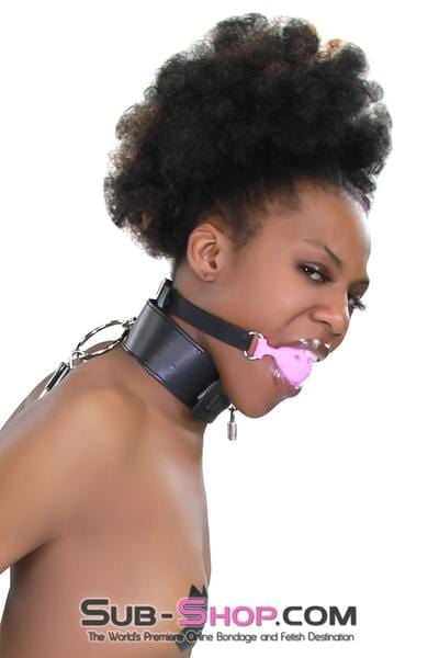 3846RS      Medium Pink Silicone Breather Ball Gag on Locking Black Strap - Image 10