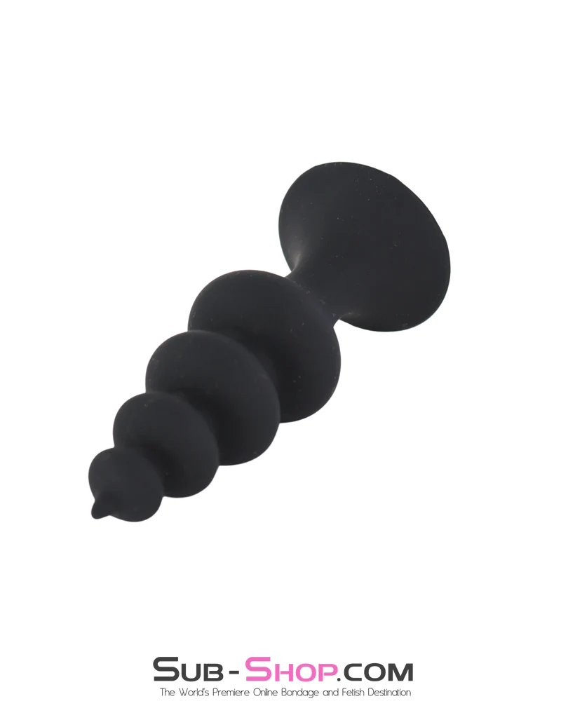 9817M      Mega Ripple Black Silicone Butt Plug - Image 2
