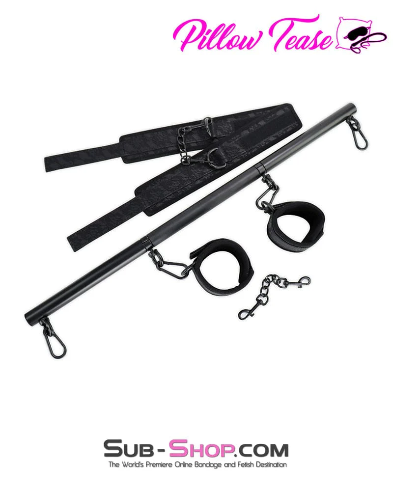 2419MQ      Metal Spreader Bar with 4 Padded Bondage Cuffs and Connection Chains - Image 4