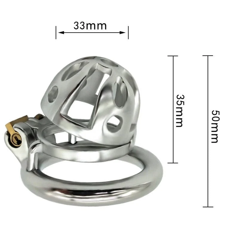 0717M Mini Basket Steel Cock Cage Chastity Device - Image 9