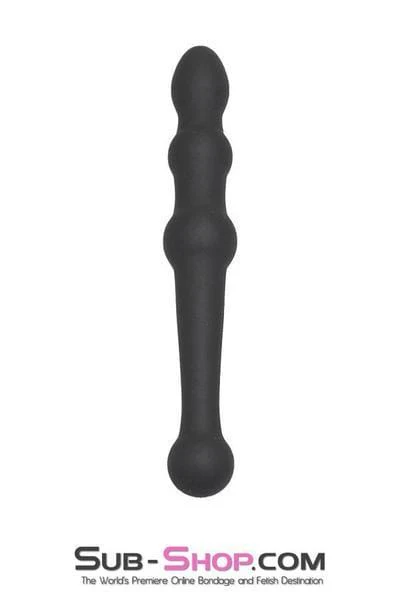 2715M      Mini Slim Beginner’s Double Ended Silicone Anal Dildo - LAST CHANCE - Final Closeout!