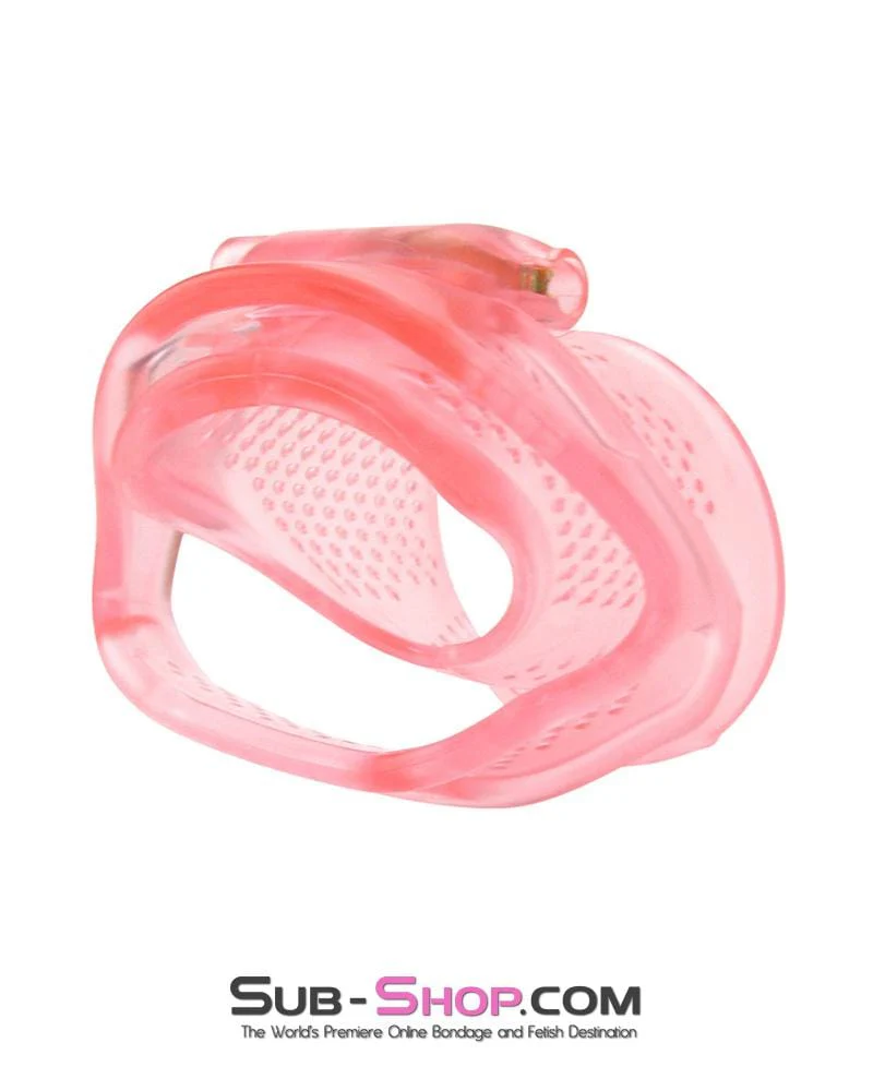 2463AR      Mistresses Sissy Slave Pink High Security Pin Tumbler Ventilated Male Chastity Device with Numbered Plastic Locks - Image 4