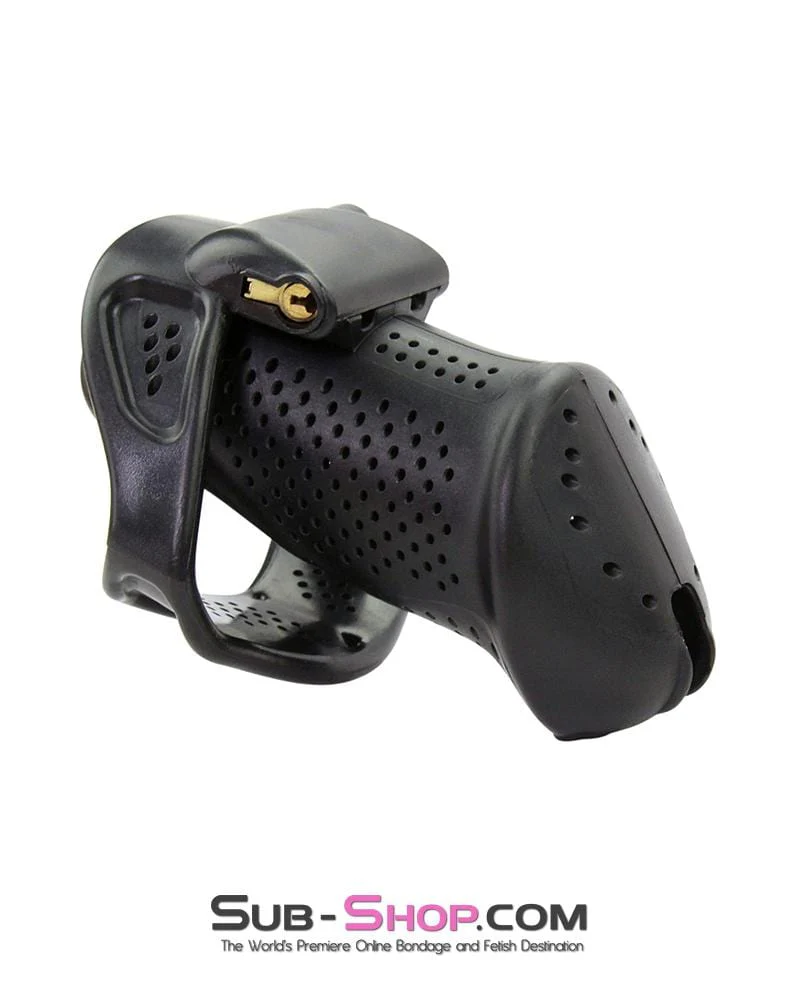 1304AR Mistresses Slave Black High Security Ventilated Locking Male Chastity Device - MEGA Deal - Image 2