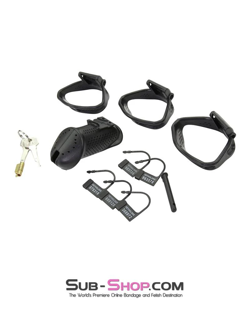 1304AR Mistresses Slave Black High Security Ventilated Locking Male Chastity Device - MEGA Deal - Image 9
