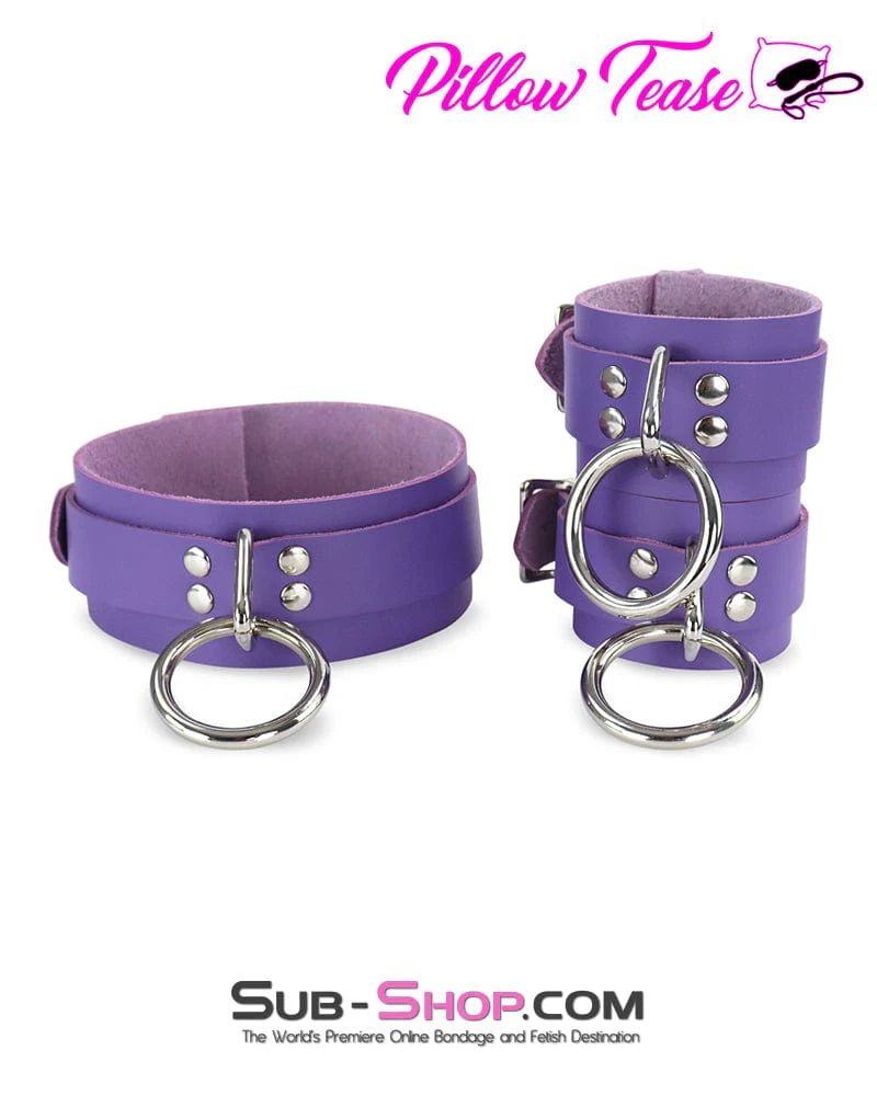 0467A      My Obsession Leather Bondage Wrist Cuffs - Image 6